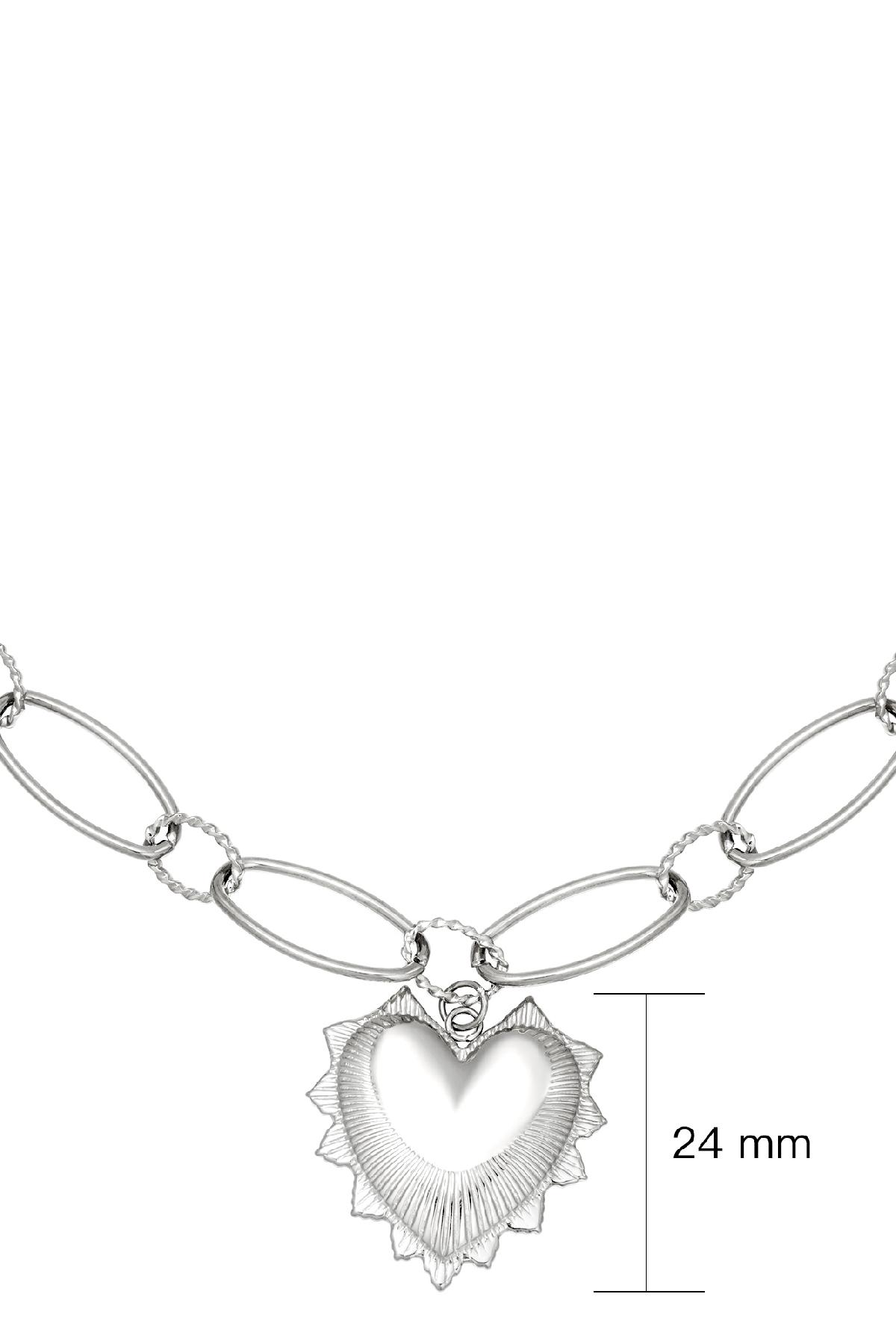 Halskette big chunky heart Silber Edelstahl h5 Bild3