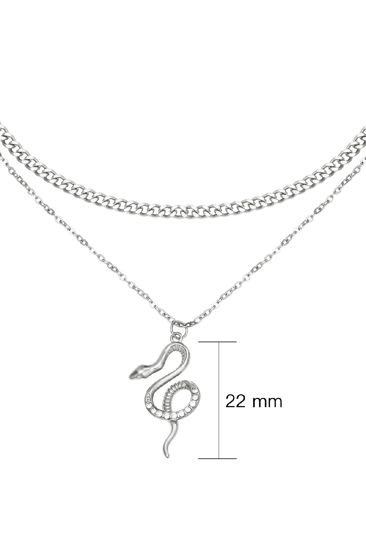 Halskette Chained Snake Silber Edelstahl h5 Bild2