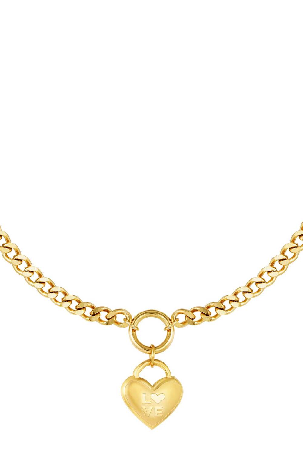 Halskette Ein Herz voller Liebe Goldfarbe Edelstahl h5Bild4