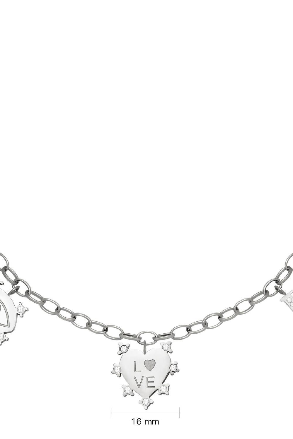 Collar Eye-Love-You Chunky Plata Acero Inoxidable Imagen4