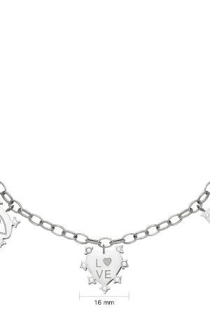 Collar Eye-Love-You Chunky Plata Acero Inoxidable h5 Imagen4
