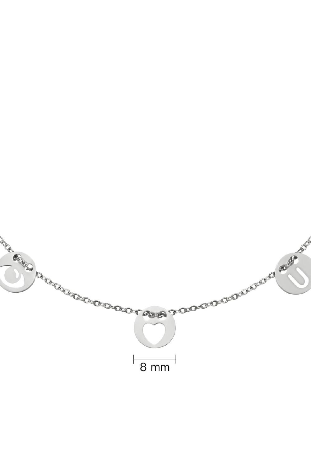 Halskette Eye-Love-You Coin Silber Edelstahl h5Bild2