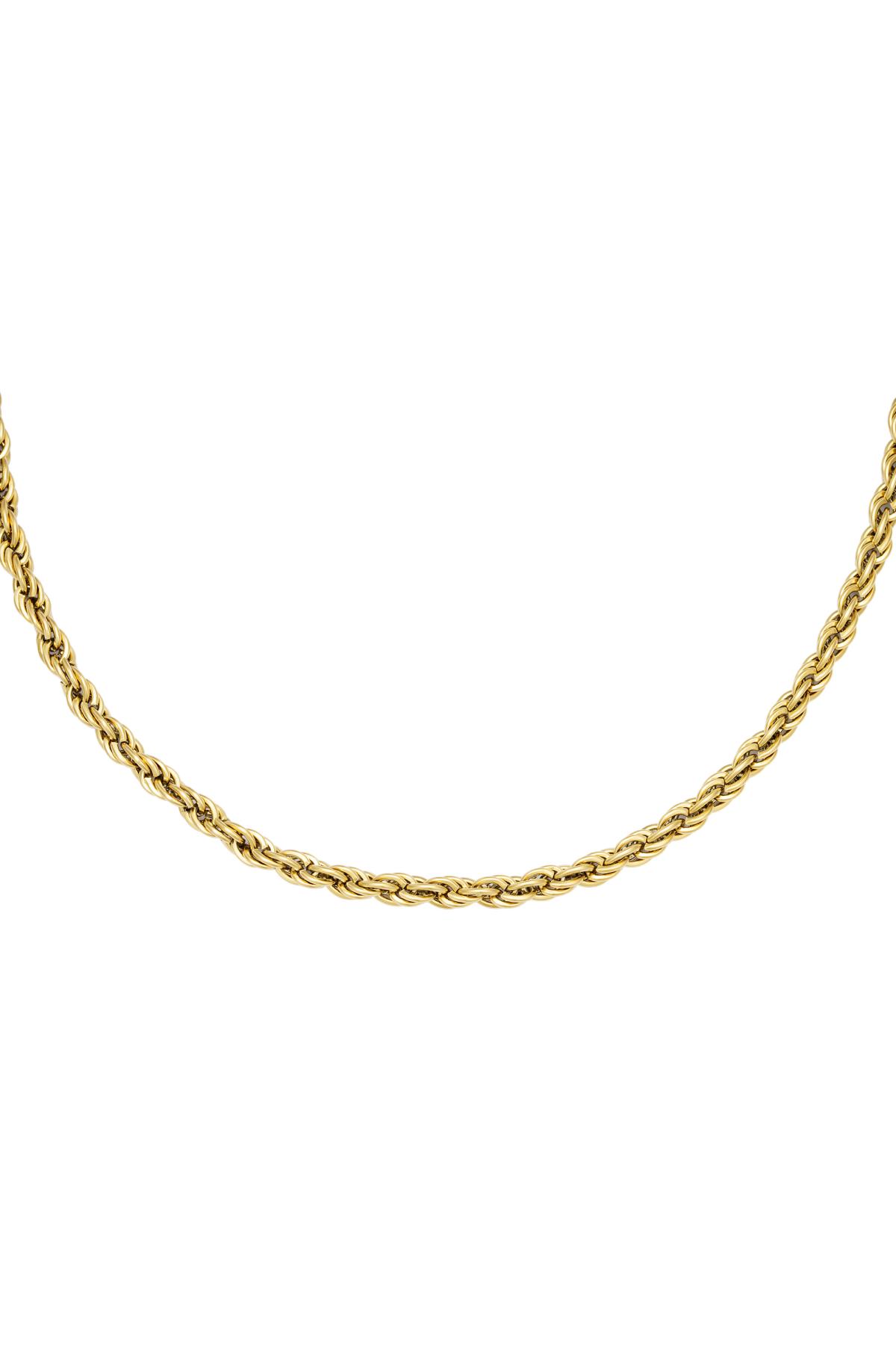 Necklace Twisted Chain Gold Color Stainless Steel