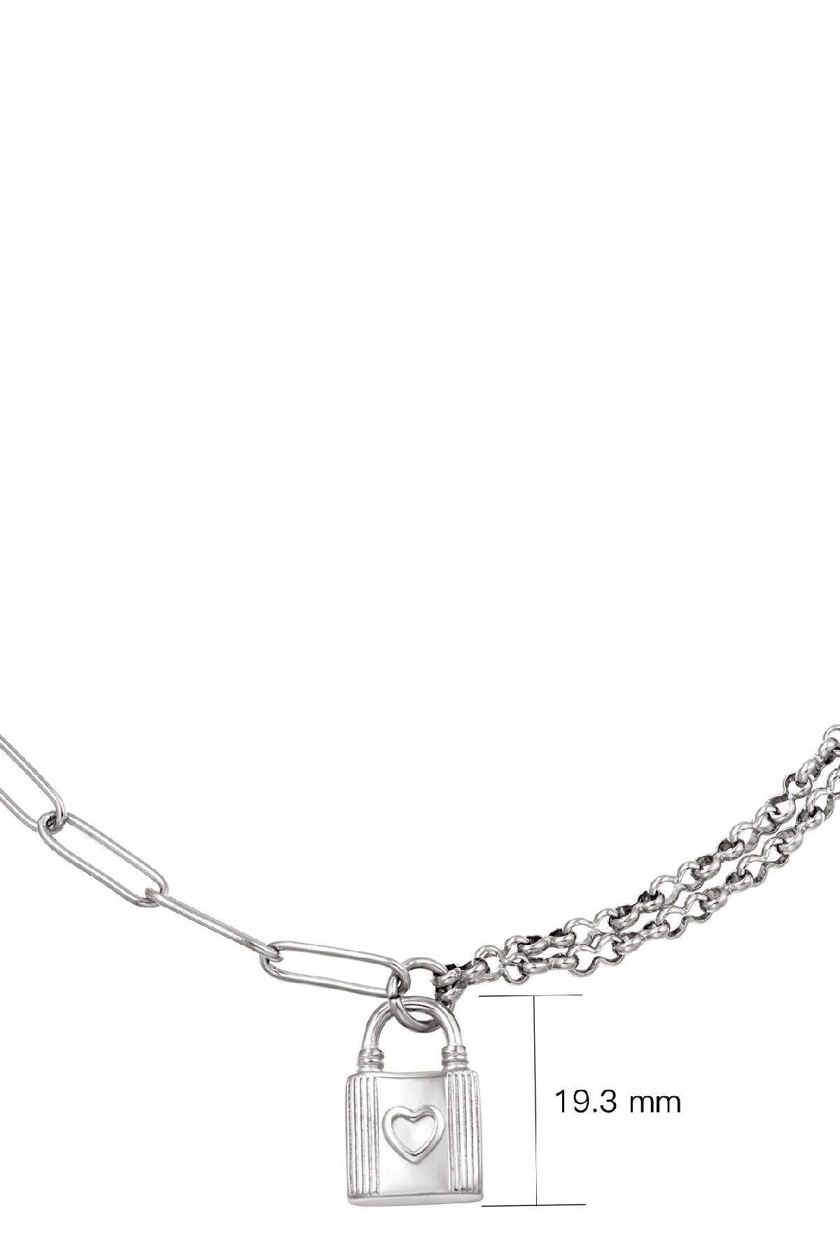 Paslanmaz çelik kolye Kilidi Silver Color Stainless Steel h5 Resim3
