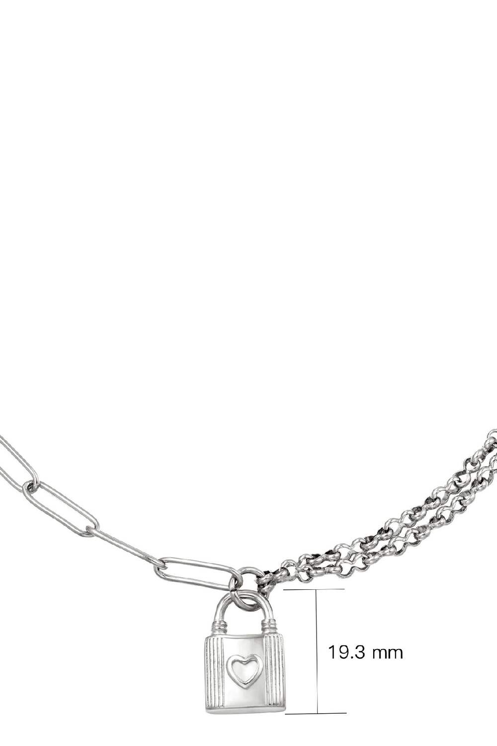 Paslanmaz çelik kolye Kilidi Silver Color Stainless Steel h5Resim3