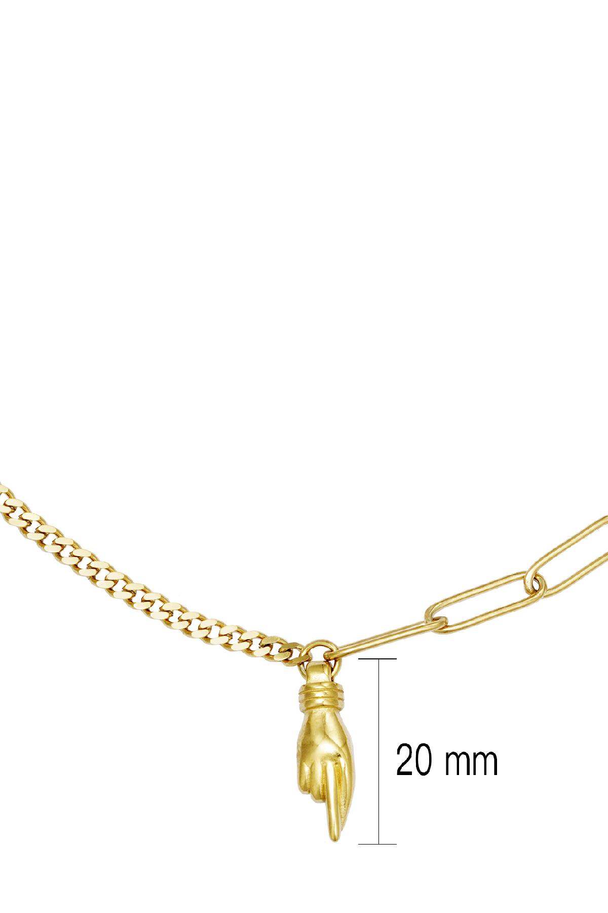 Ketting Hand Goud kleur Stainless Steel h5 Afbeelding4