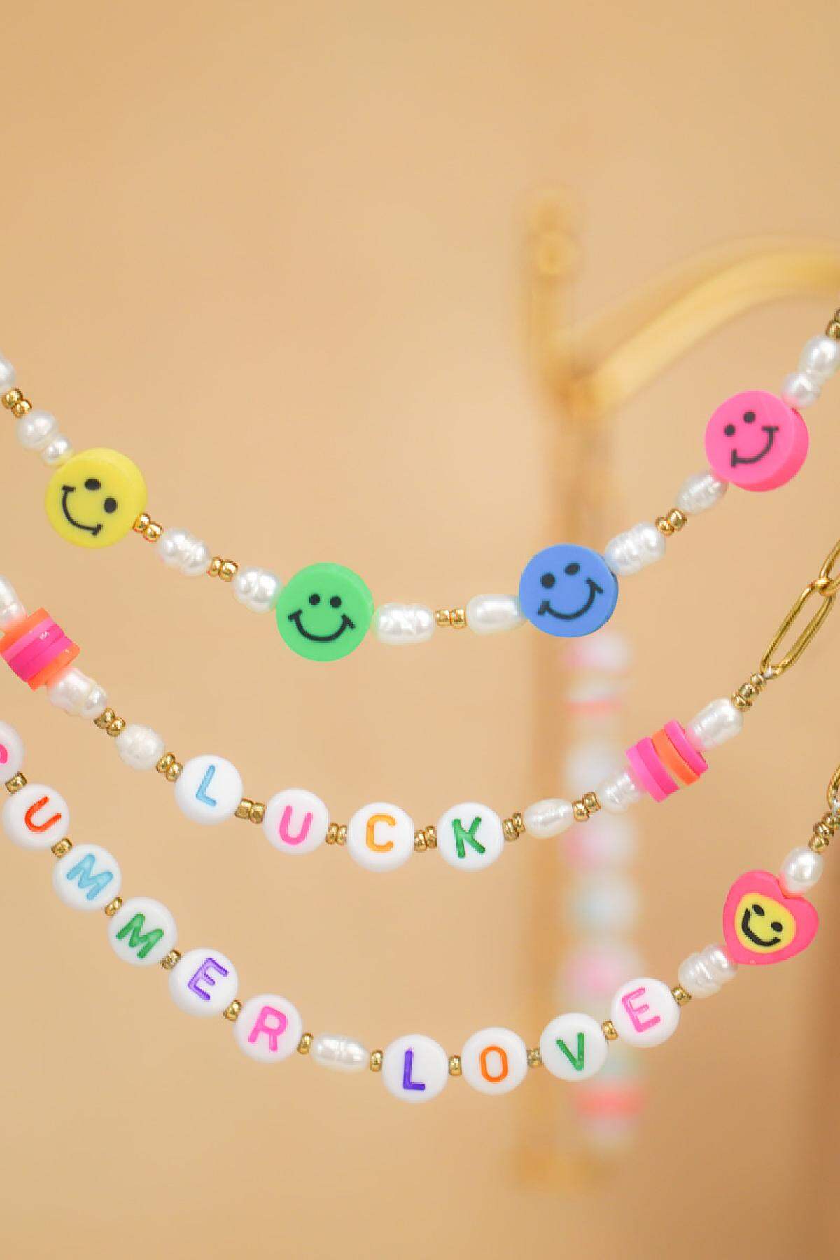 Roestvrijstalen ketting Happy Vibes Goud kleur Stainless Steel h5 Afbeelding3