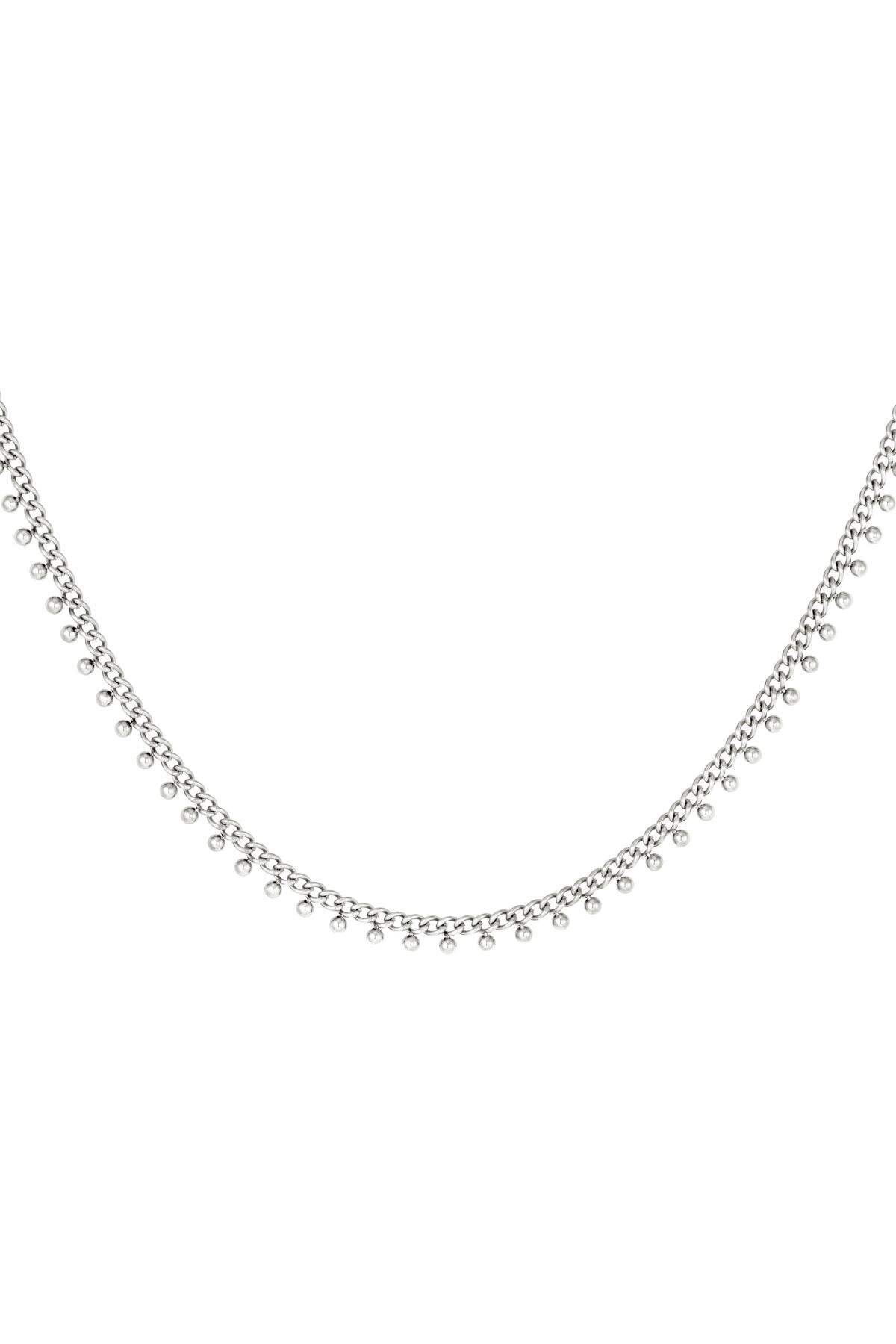 Puntos collar de acero inoxidable Plata 