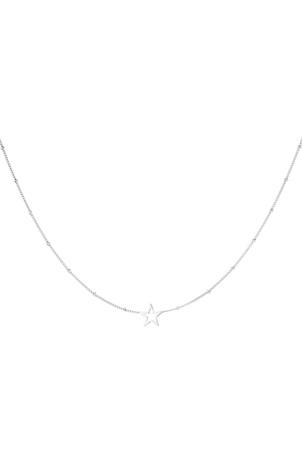 Collar minimalista estrella abierta Plata Acero inoxidable 