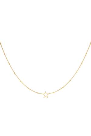 Minimalistic necklace open star Silver Color Stainless Steel h5