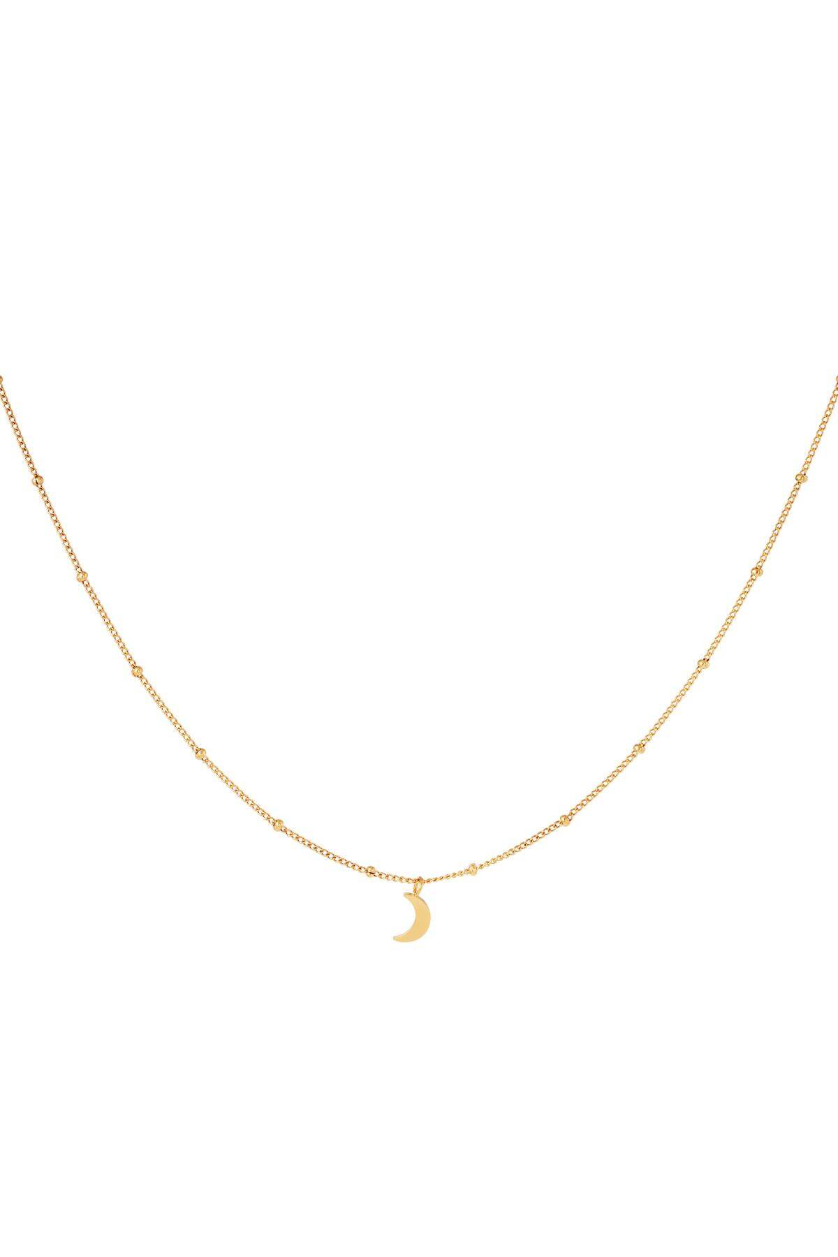 Collana In Acciaio Inossidabile Mezza Luna Gold Stainless Steel 
