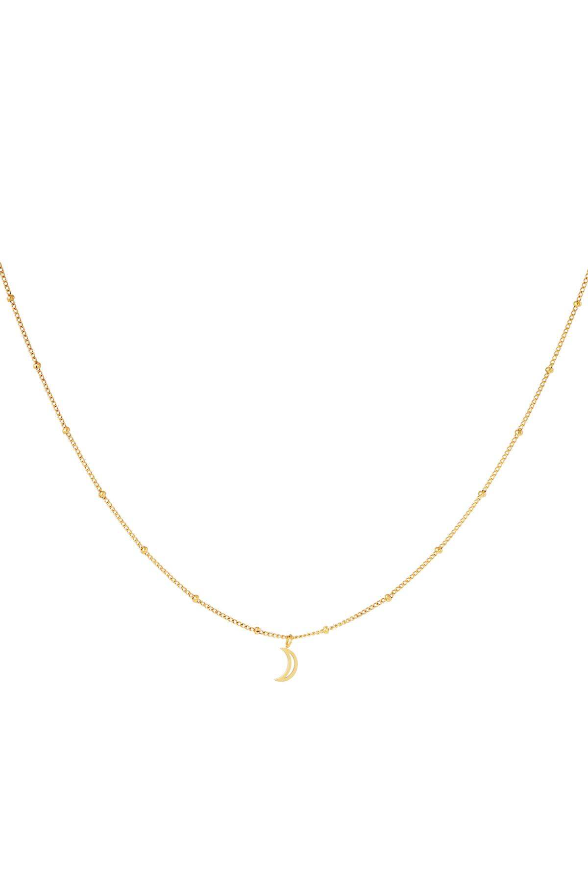 Collier minimaliste lune ouverte Argenté Acier inoxydable 