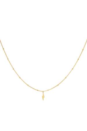 Collier éclair Couleur or Acier inoxydable h5