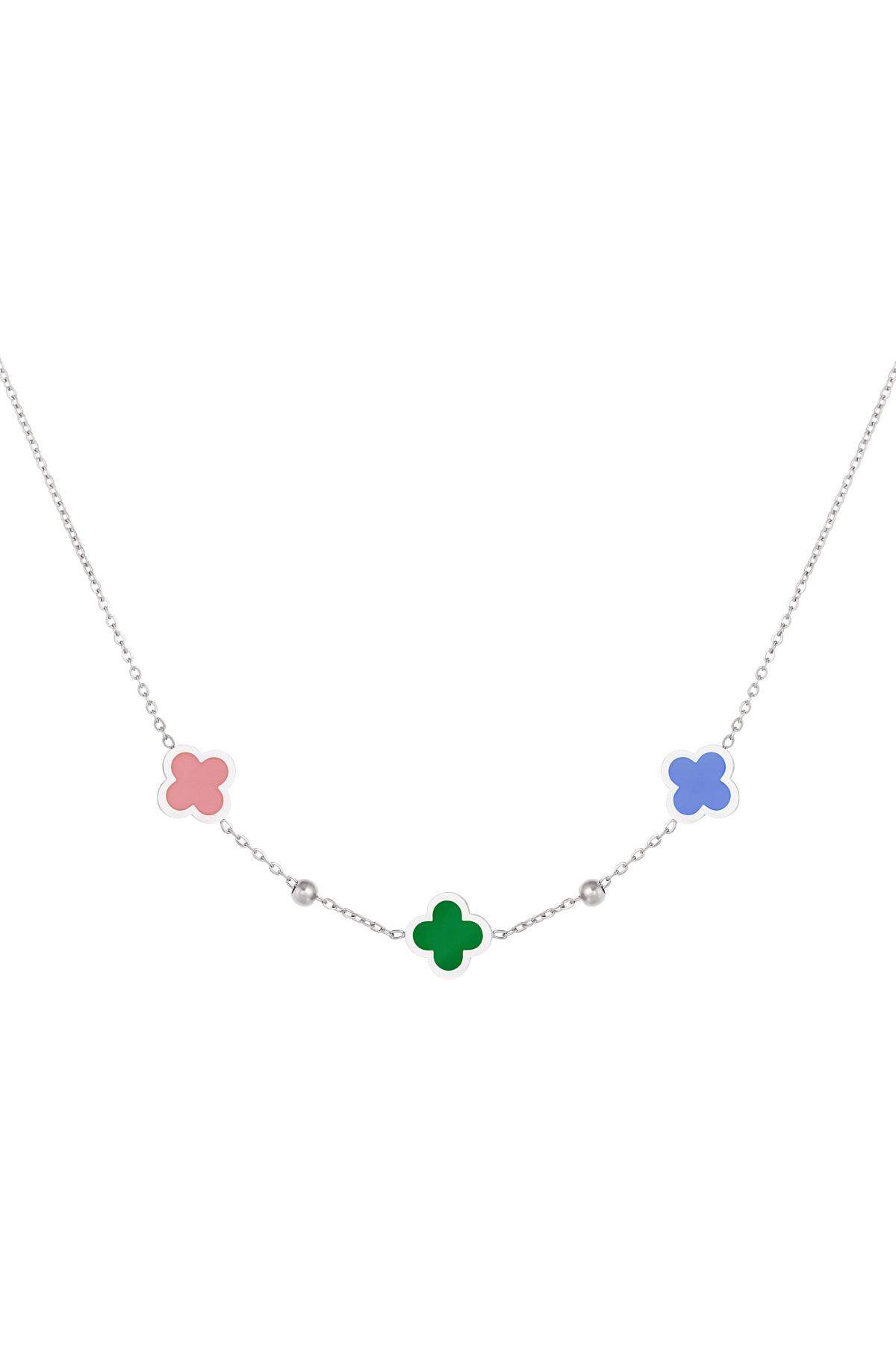 Collana 3 trifogli e palline Green & Gold Stainless Steel 