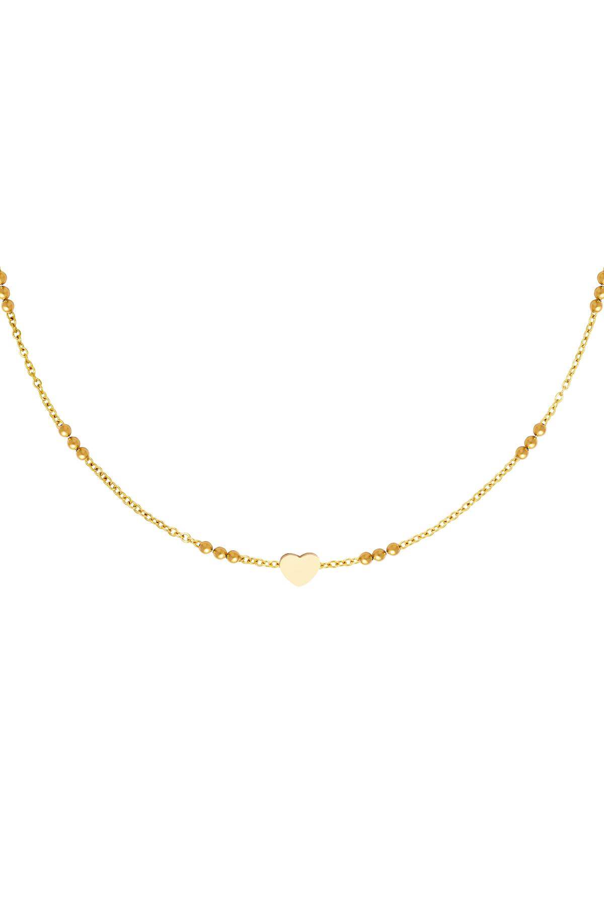 cuore a catena in acciaio inossidabile Gold Stainless Steel h5 