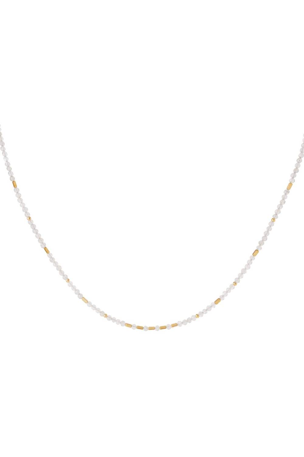 Renkli boncuklu kolye Grey & Gold Stainless Steel