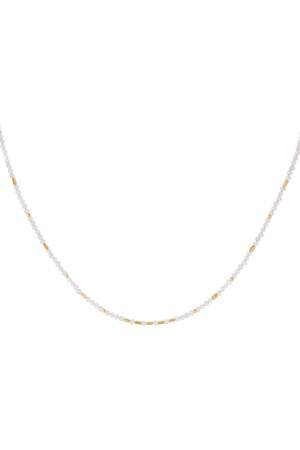 Renkli boncuklu kolye Grey & Gold Stainless Steel h5