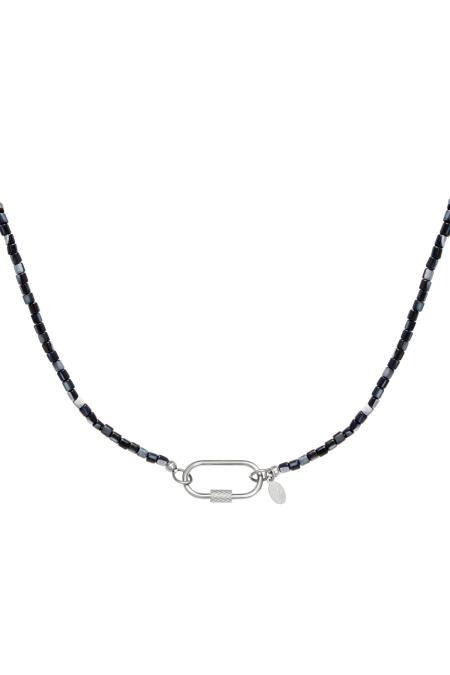 Colorful necklace with oval closure Green Stainless Steel