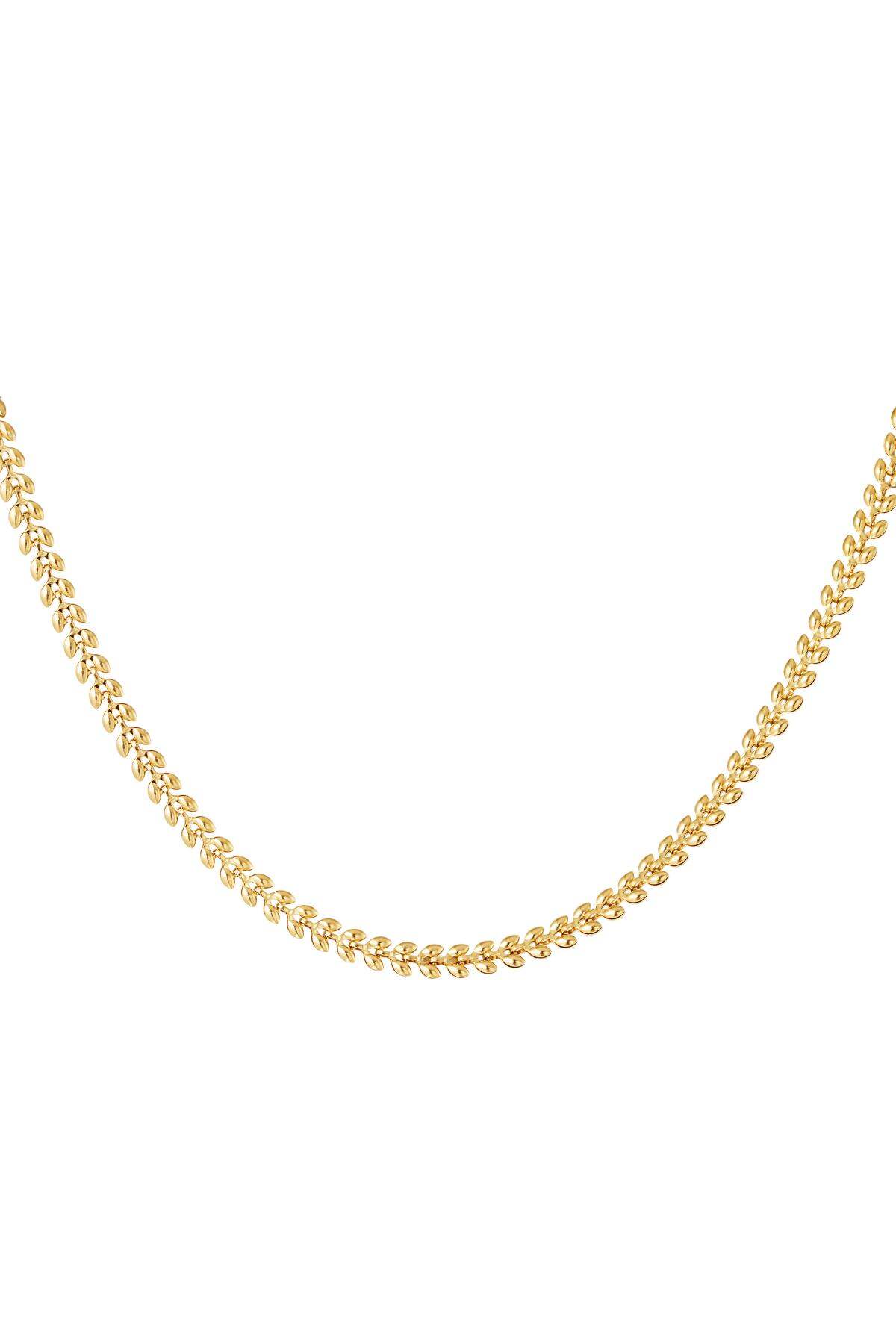 Necklace leafs Gold Color Stainless Steel 2