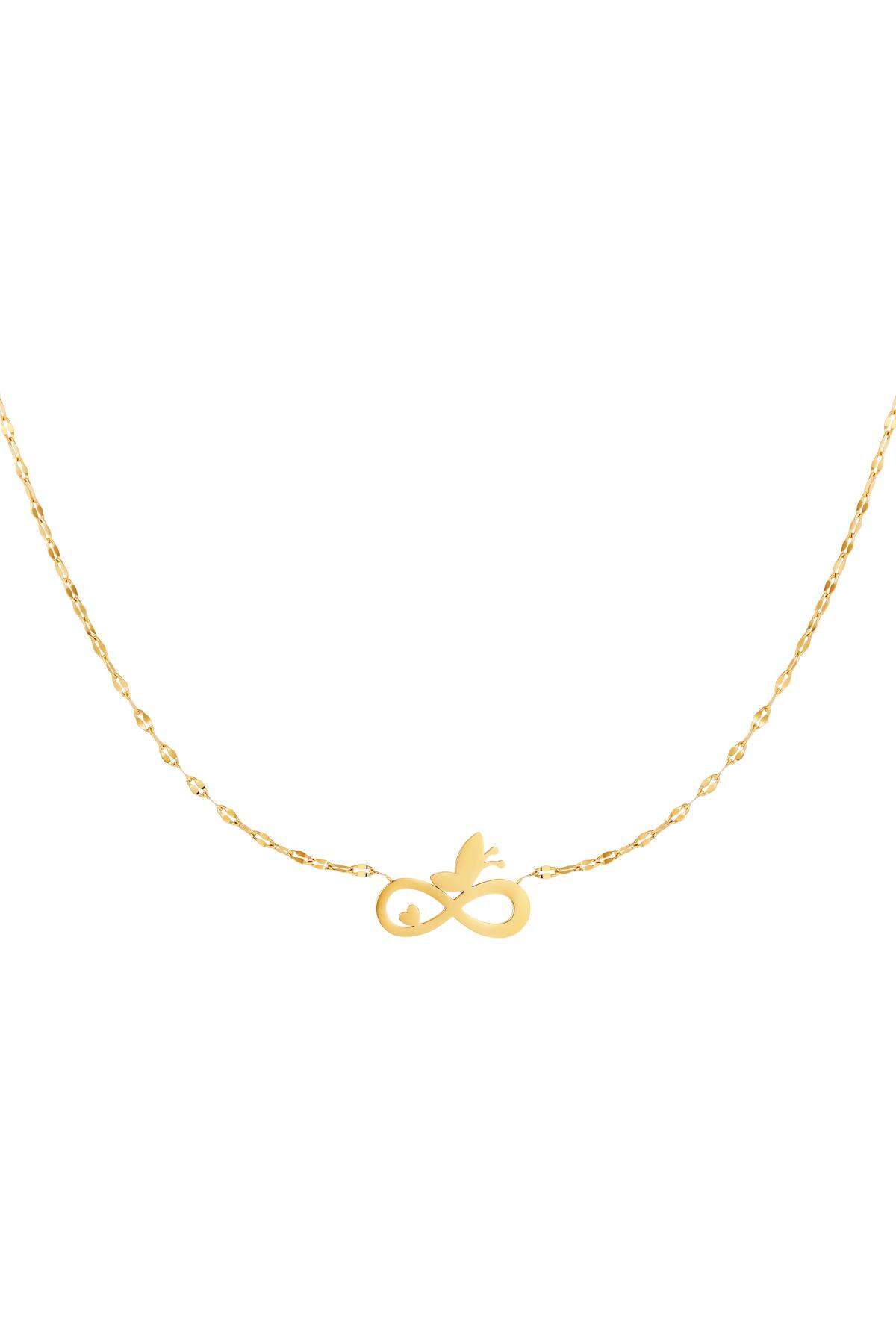 Necklace infinity Gold Color Stainless Steel h5