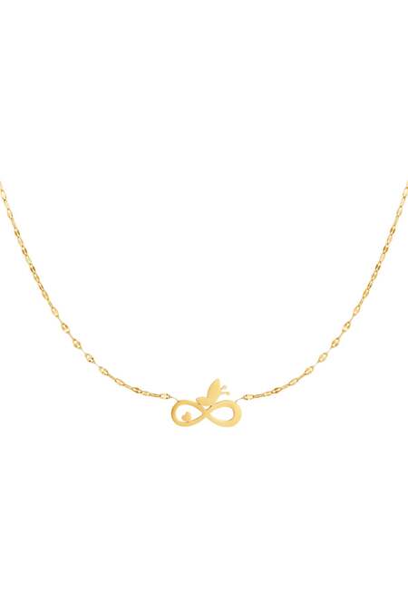 Halskette unendlich Goldfarbe Edelstahl