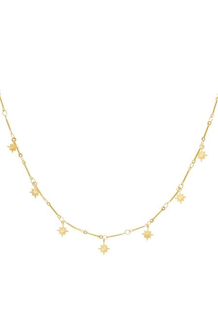 Necklace North Star Gold Color Stainless Steel
