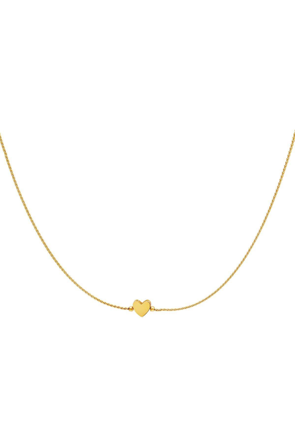 Collar corazón Color dorado Acero inoxidable h5
