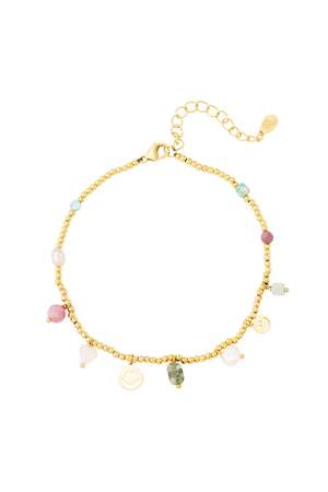 stainless steel anklets beads green & h5