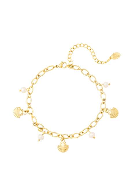 Cavigliere conchiglie e perle Gold Stainless Steel 2