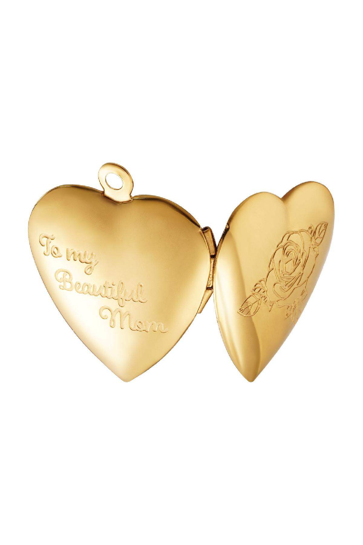 Herz Medaillon Muttertag Rose Goldfarbe Edelstahl h5 Bild2