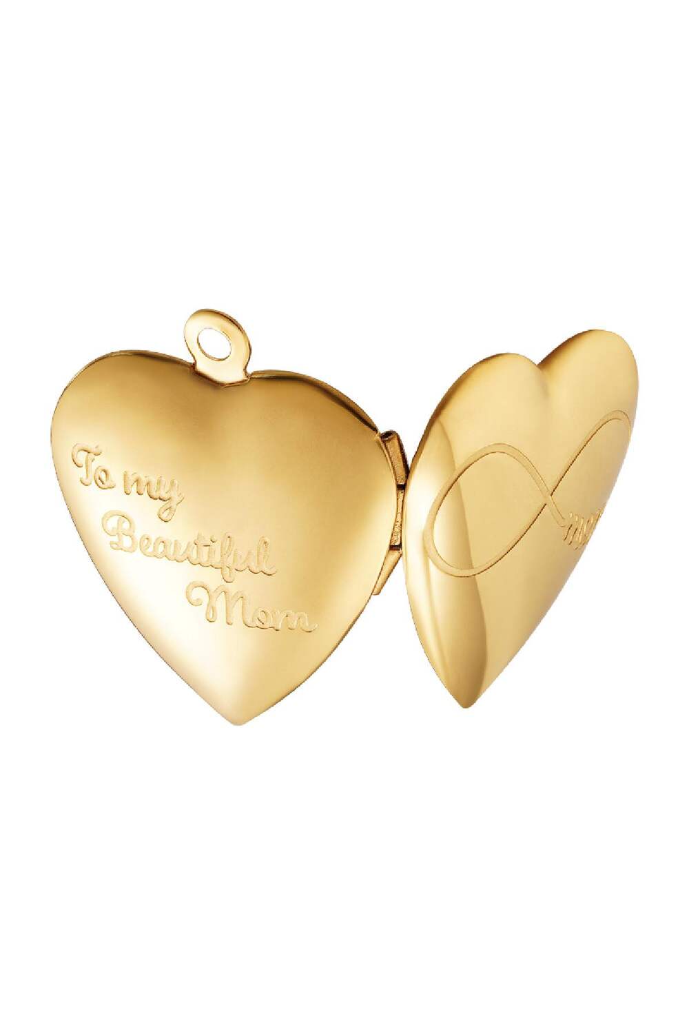 Herz Muttertag Medaillon Unendlichkeit Goldfarbe Edelstahl h5Bild2