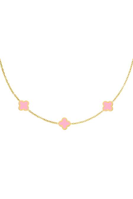 Collana tre trifogli colorati Rose Stainless Steel 2