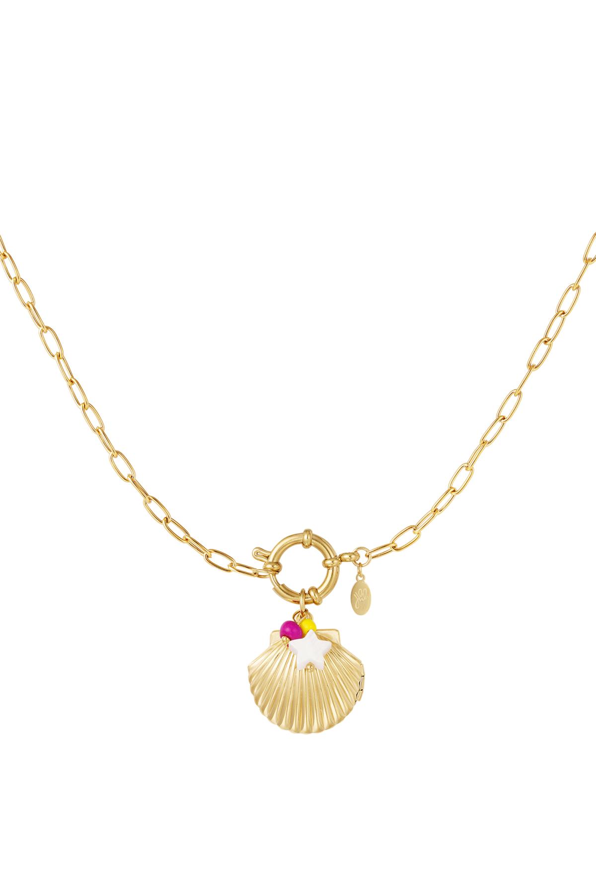 Collier avec médaillon coquillage - Collection Plage Couleur or Acier inoxydable 