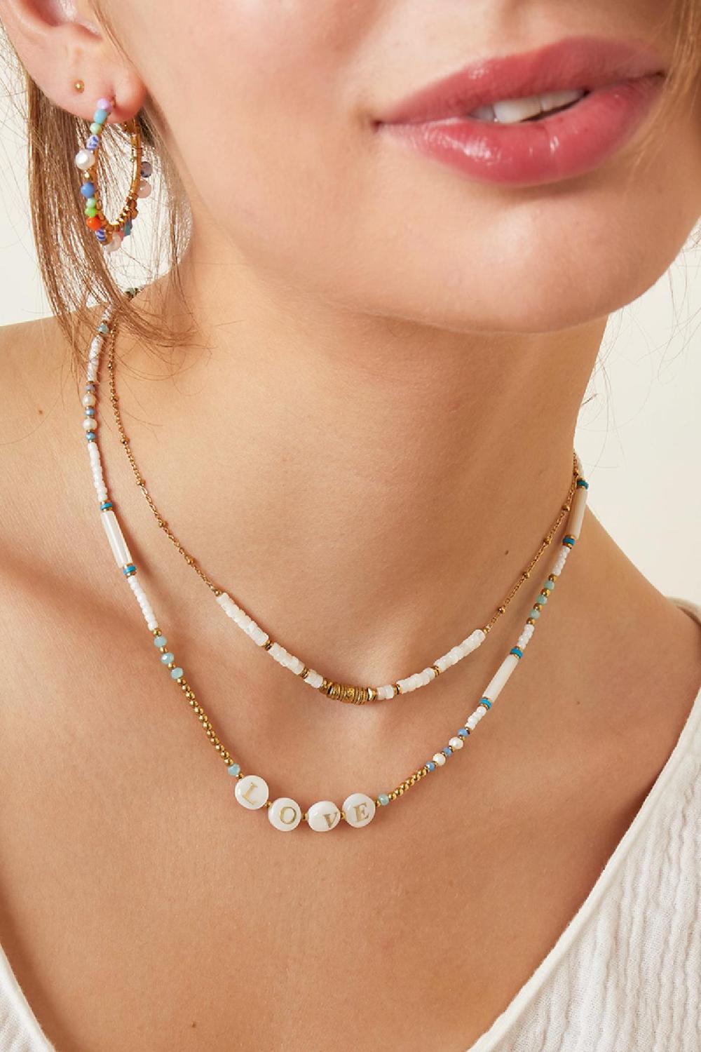 Halskette Liebe - Strandkollektion Goldfarbe Edelstahl h5Bild3