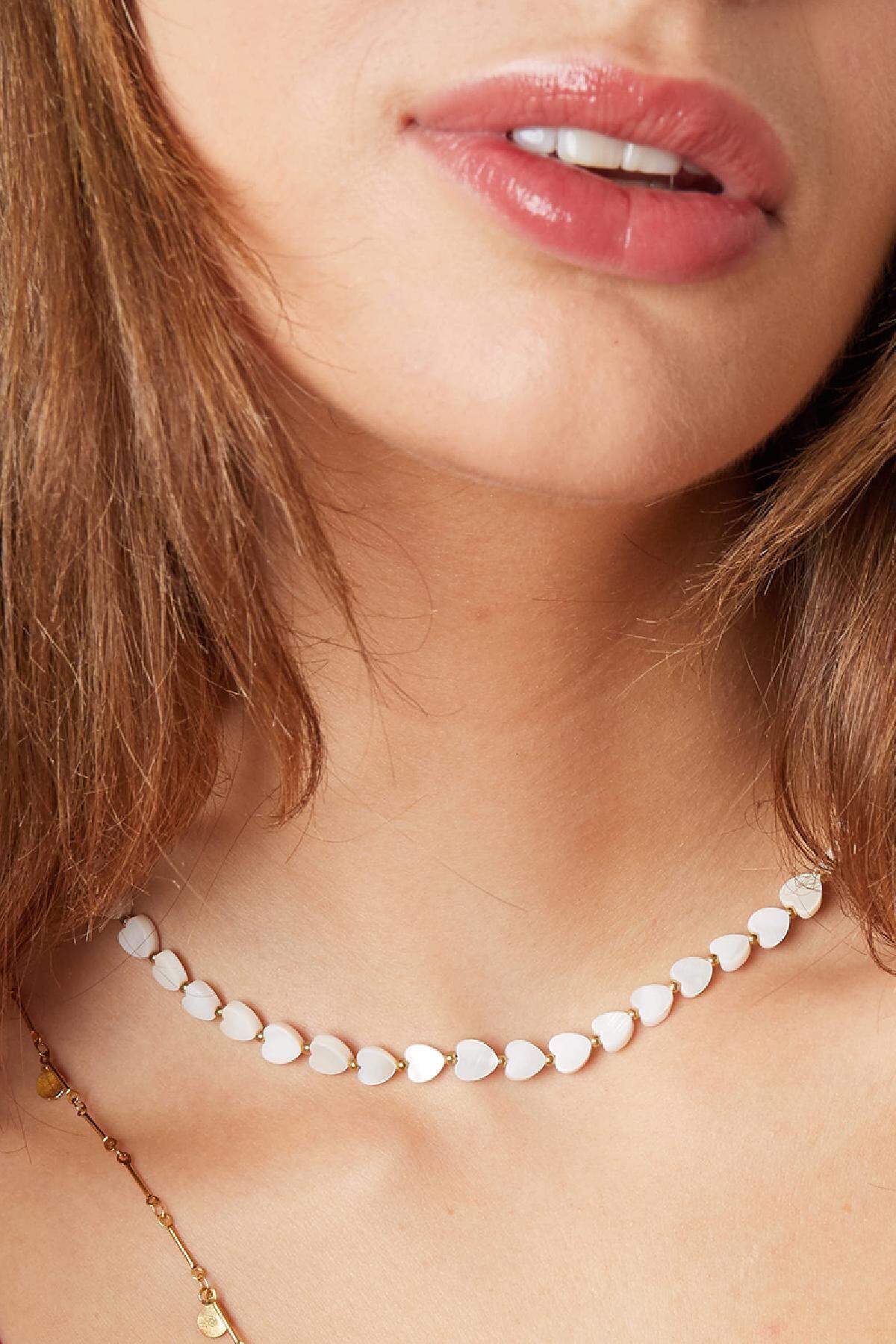 Heart necklace - Beach collection White Gold Color Sea Shells h5 Picture2
