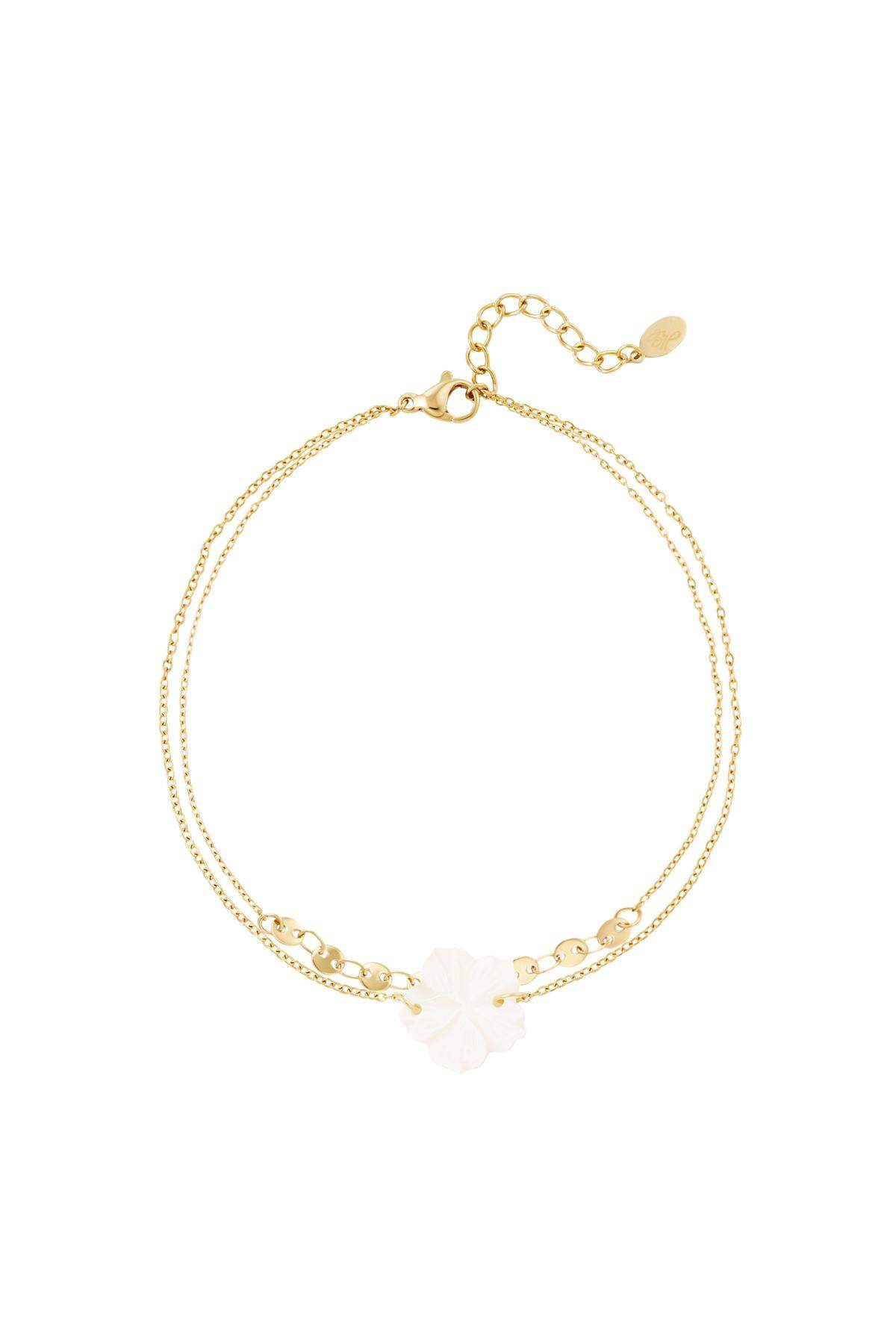 Cavigliera con fiori - Collezione Beach Gold Stainless Steel