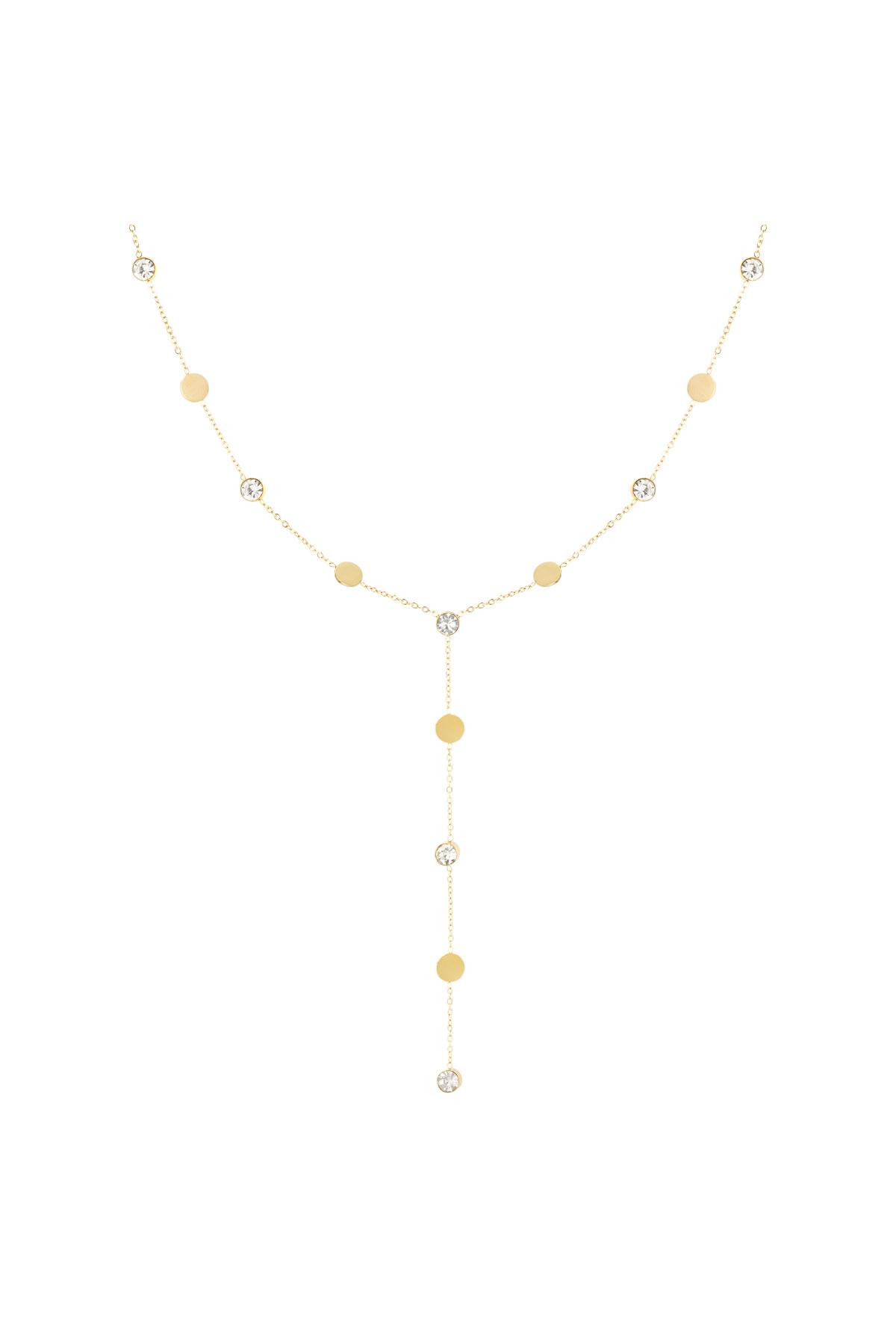 Collana lunga con strass Gold Stainless Steel 2