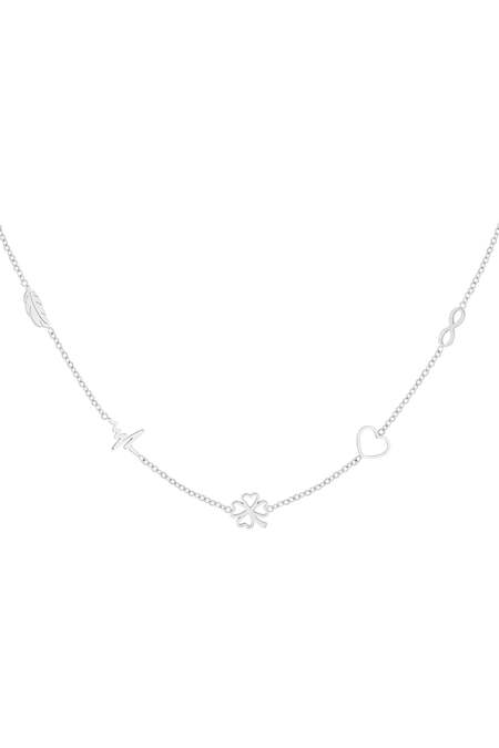 Collana minimalista con charms Silver Color Stainless Steel 2
