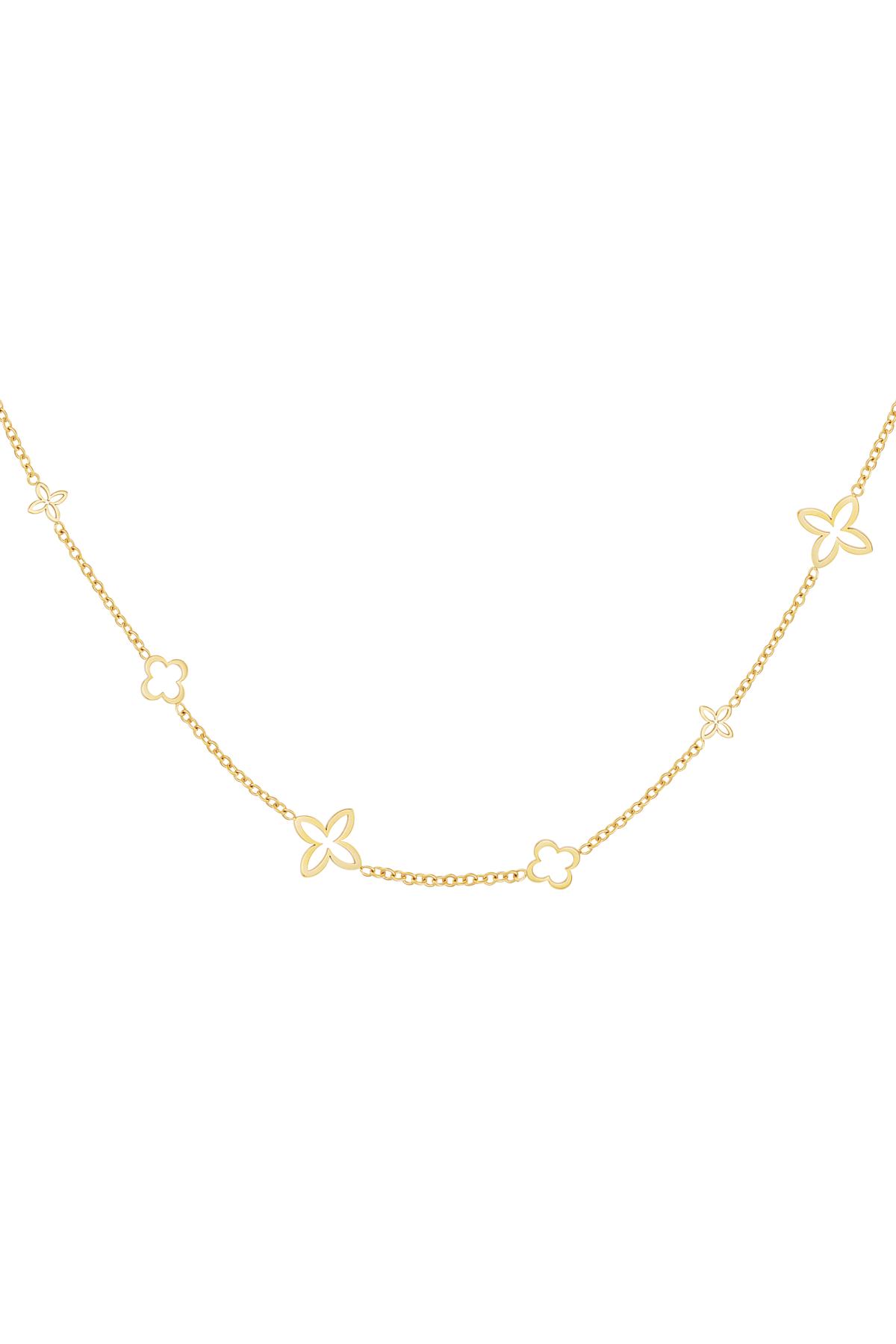 Minimalist çekicilik kolye yonca Gold Stainless Steel (Pack with plastic bag) h5 