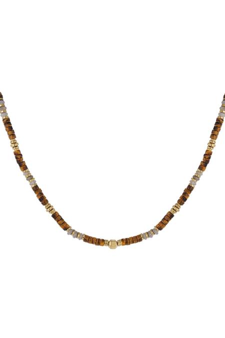 necklace with small colored stones green &