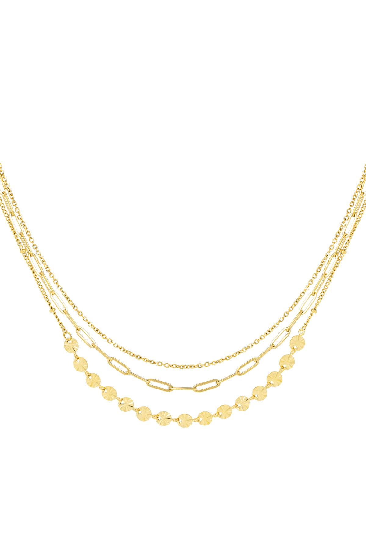 Collier 3 couches Couleur or Acier inoxydable 