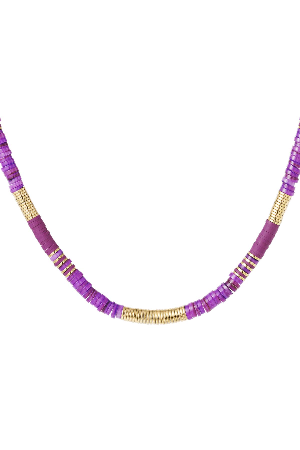 Necklace different beads Purple polymer clay