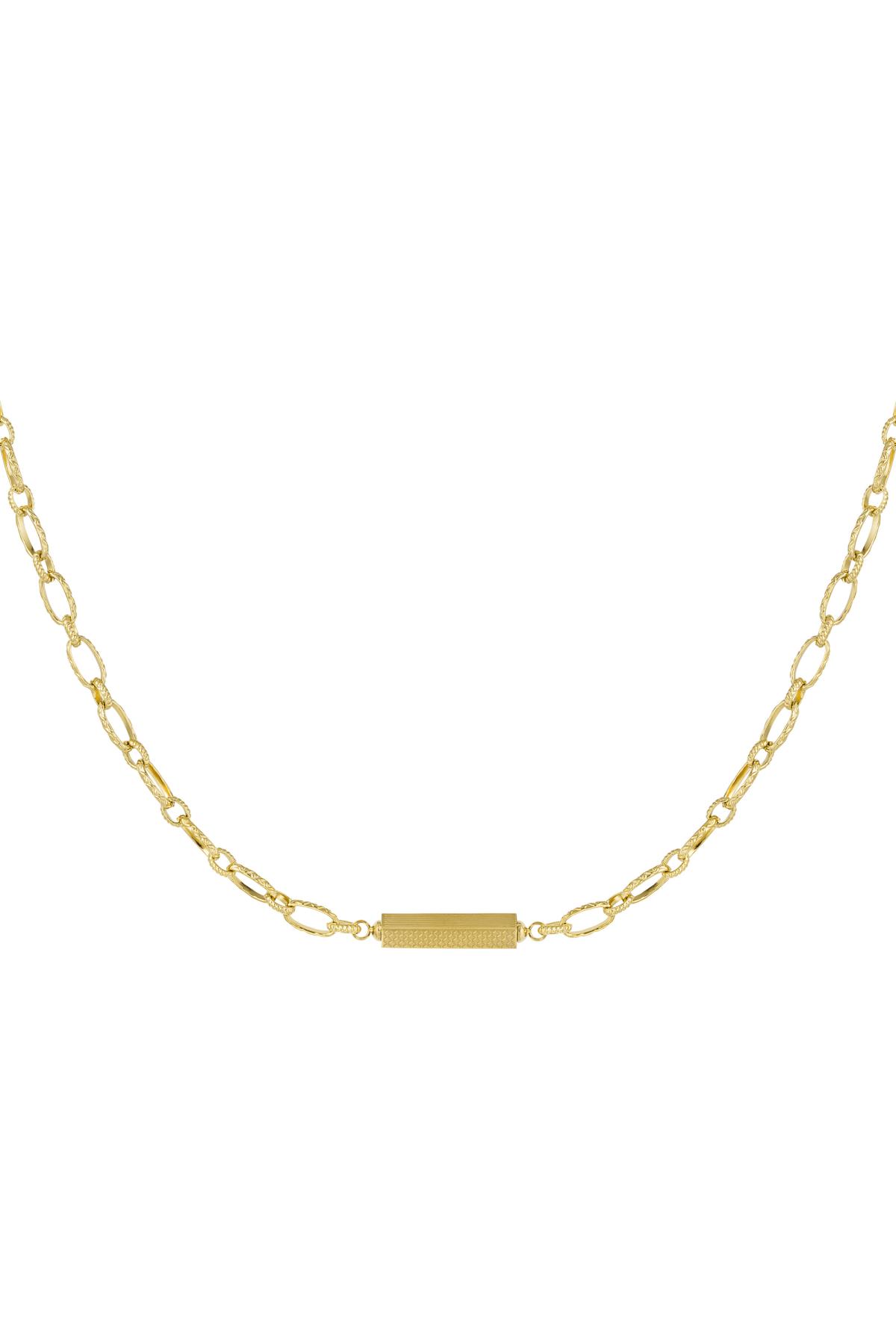Cadena de eslabones con charm Color dorado Acero inoxidable 