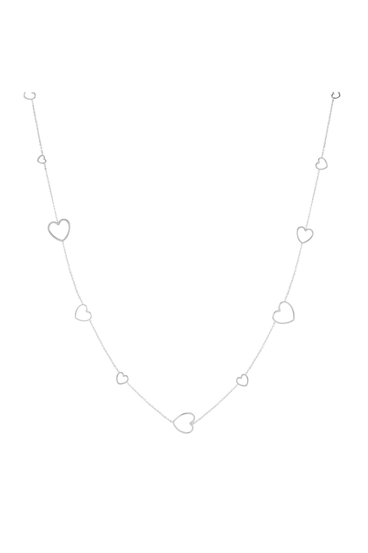 Groothandel Lang ketting met hartmotief roestvrij staal voor dames 70 cm+ Simple Series