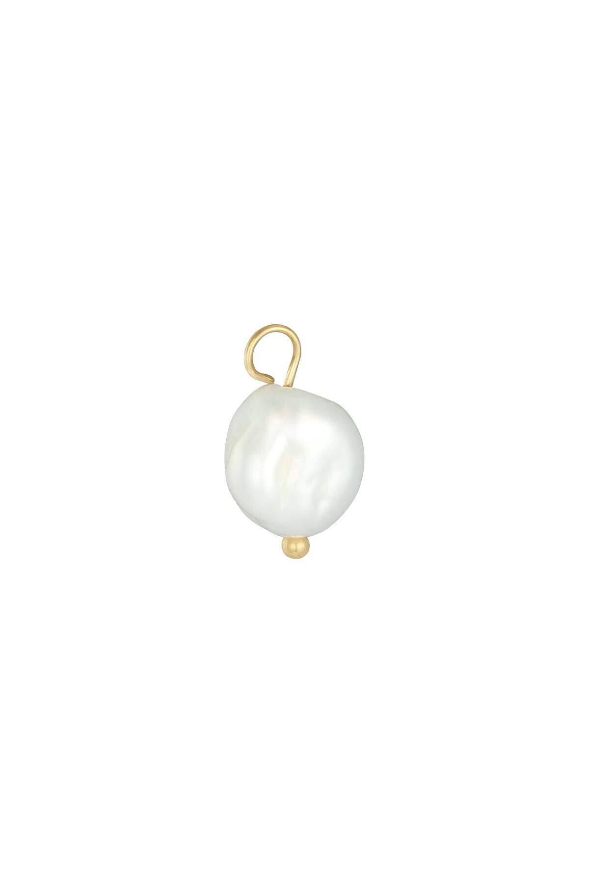 Charm Pearl Gold Color Stainless Steel