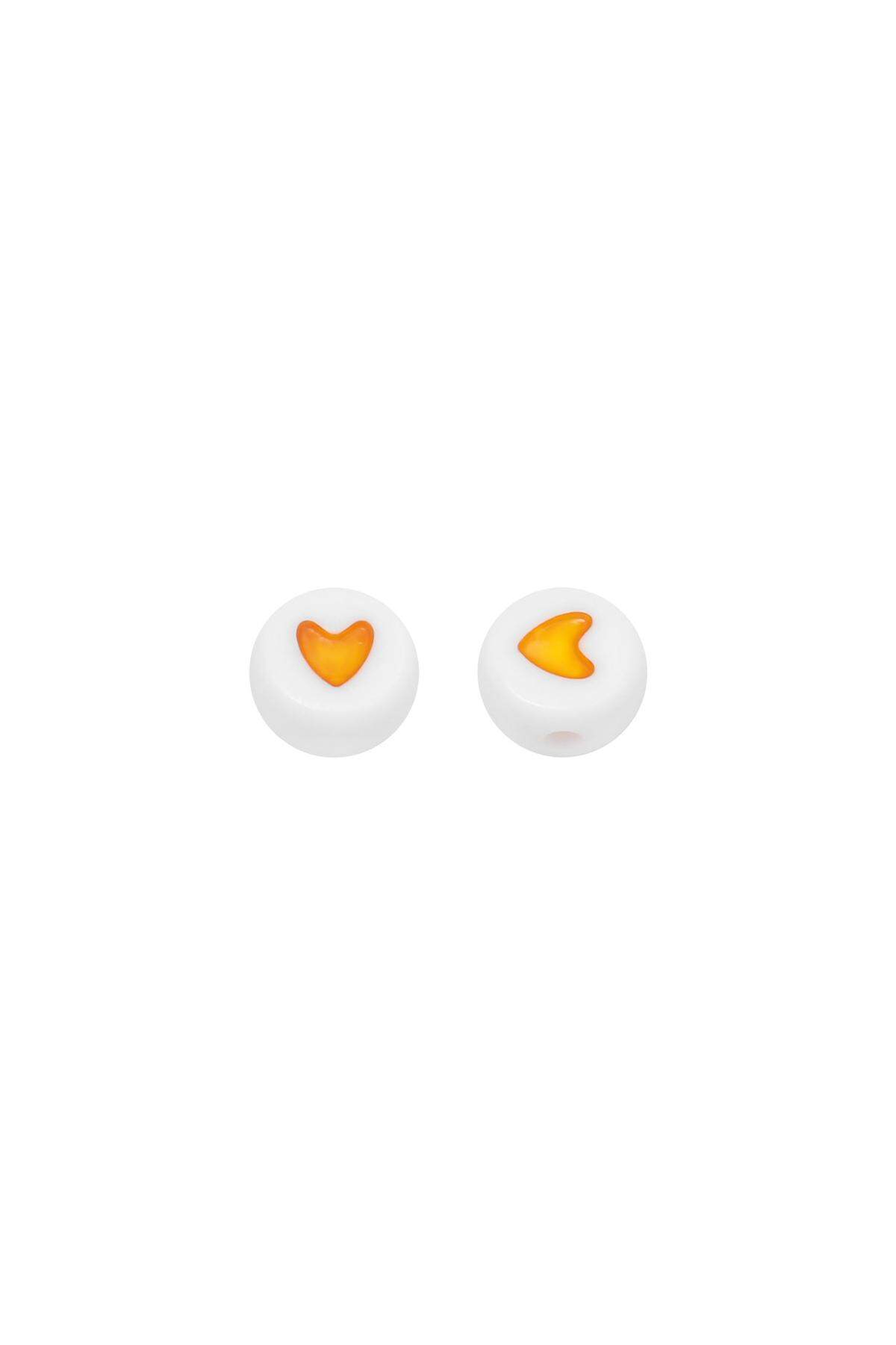 DIY Flat Beads Heart - 7MM Geel Plastic h5 