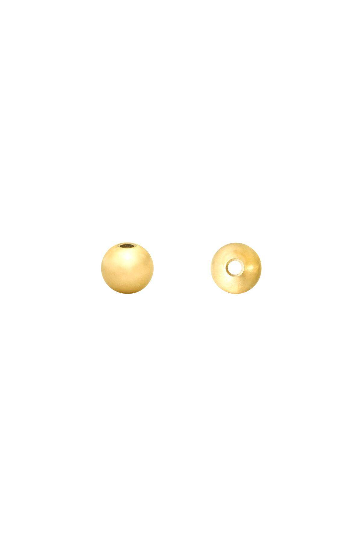 DIY Beads Ball 4MM Gold Color Stainless Steel
