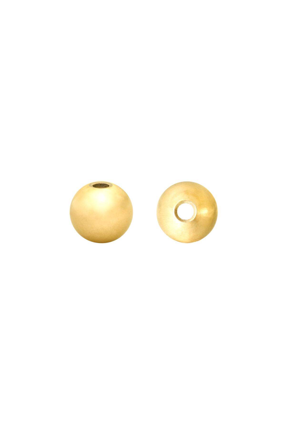 DIY Beads Ball 6MM Gold Color Stainless Steel 