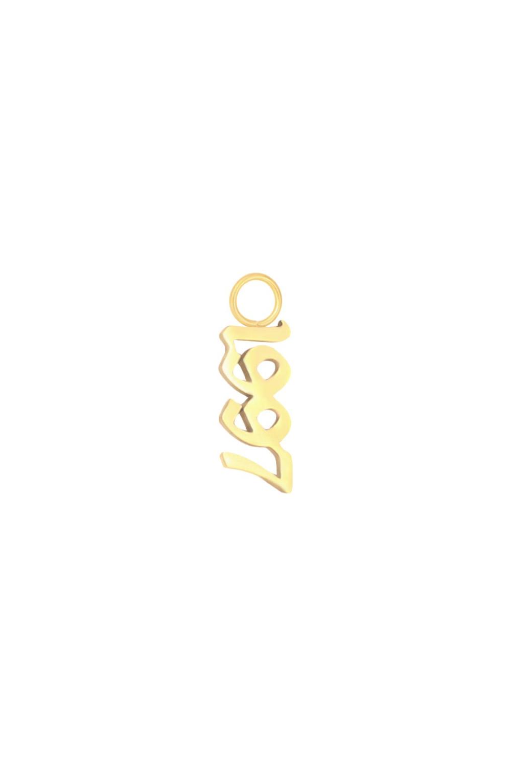 Diy Charm Geboortejaar Goud Kleur - 1985 Stainless Steel