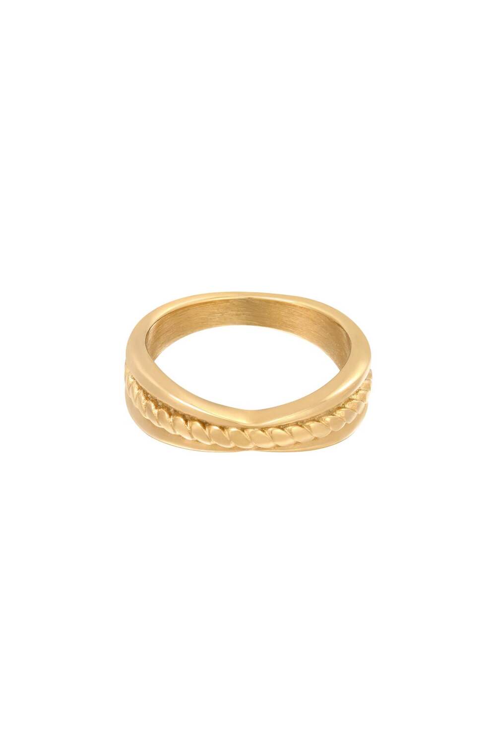 Ring Intertwine Goud kleur Stainless Steel 16